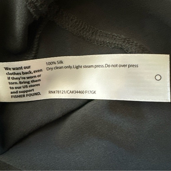 Eileen Fisher XXS 100% Silk Crepe Tunic Asymmetrical Blouse Top Long Sleeve Fall - Picture 13 of 13